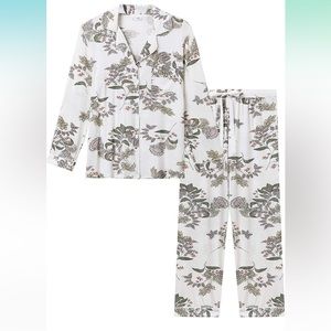 NWT-Joyaria Women Bamboo Super Soft Comfy Long Sleeve Button Down Pajama Set